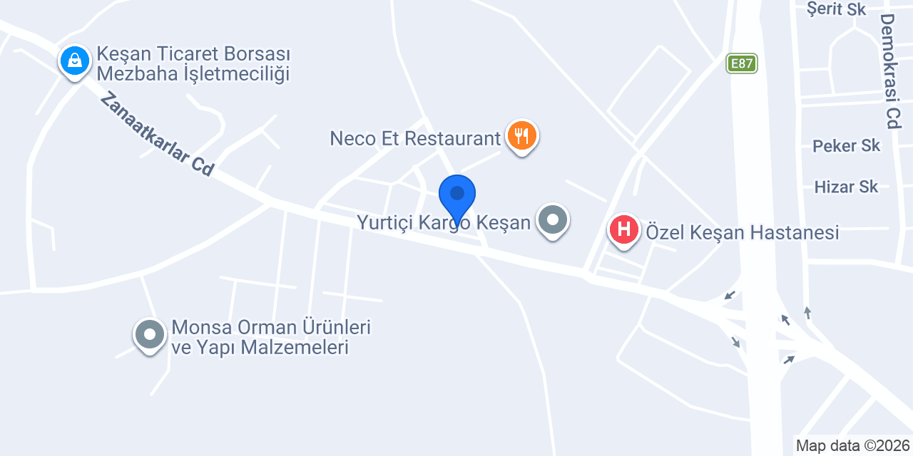 Özyener mermer konumu