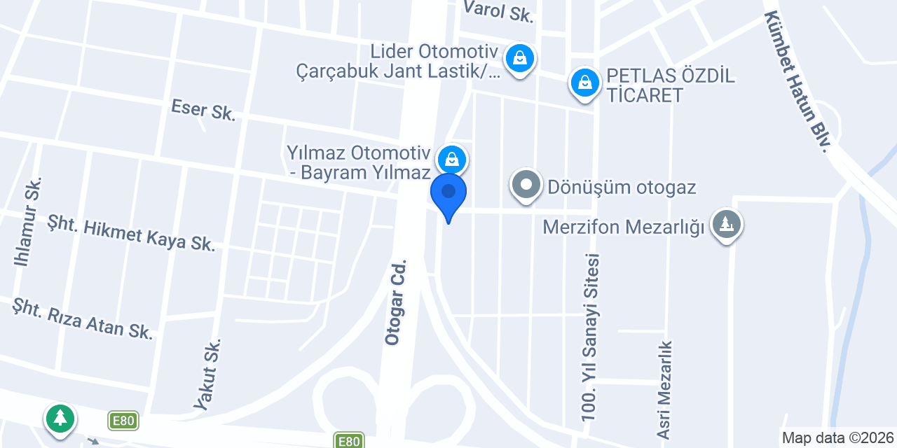 Mertaş Otomotiv konumu