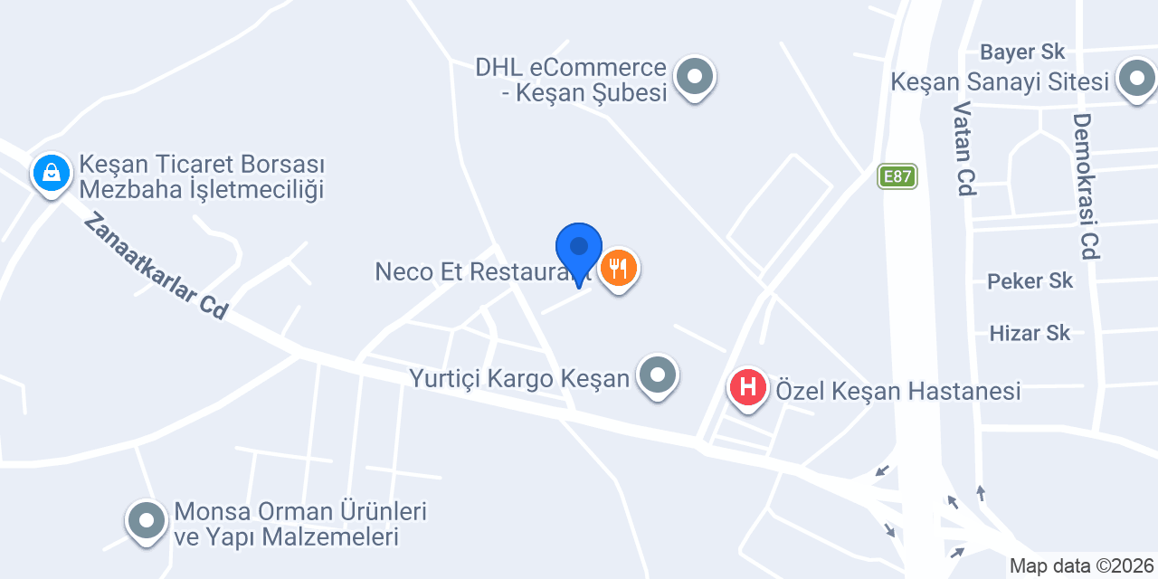 Aras Kargo Keşan Şubesi konumu