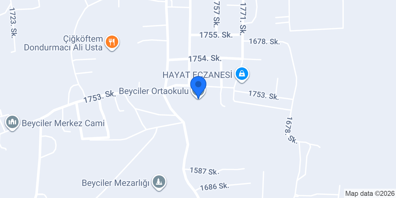 Beyciler Ortaokulu konumu