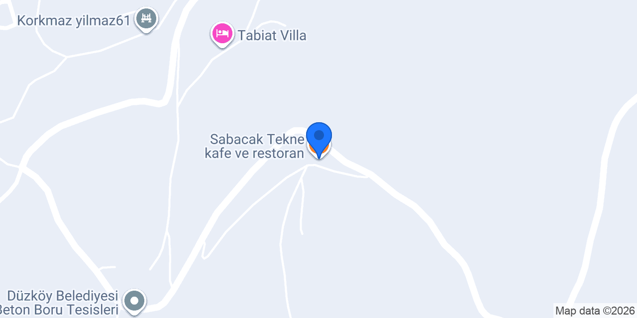 Sabacak Tekne kafe ve restoran konumu
