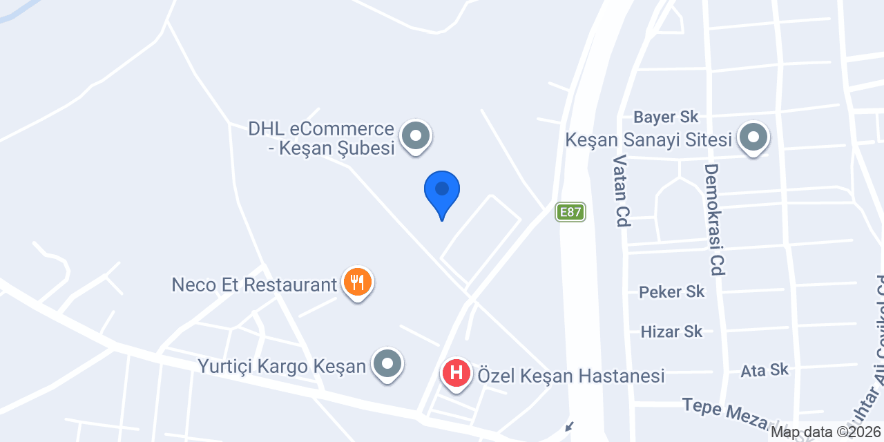 Sürat Kargo Keşan Şube konumu