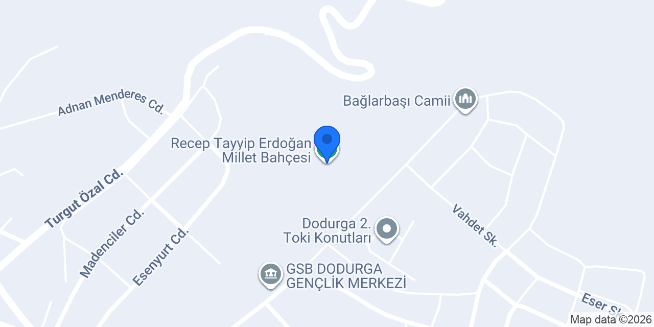 Recep Tayyip Erdoğan Millet Bahçesi konumu