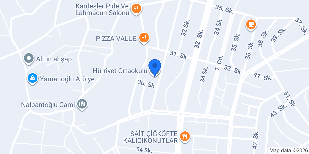 Hürriyet Ortaokulu konumu