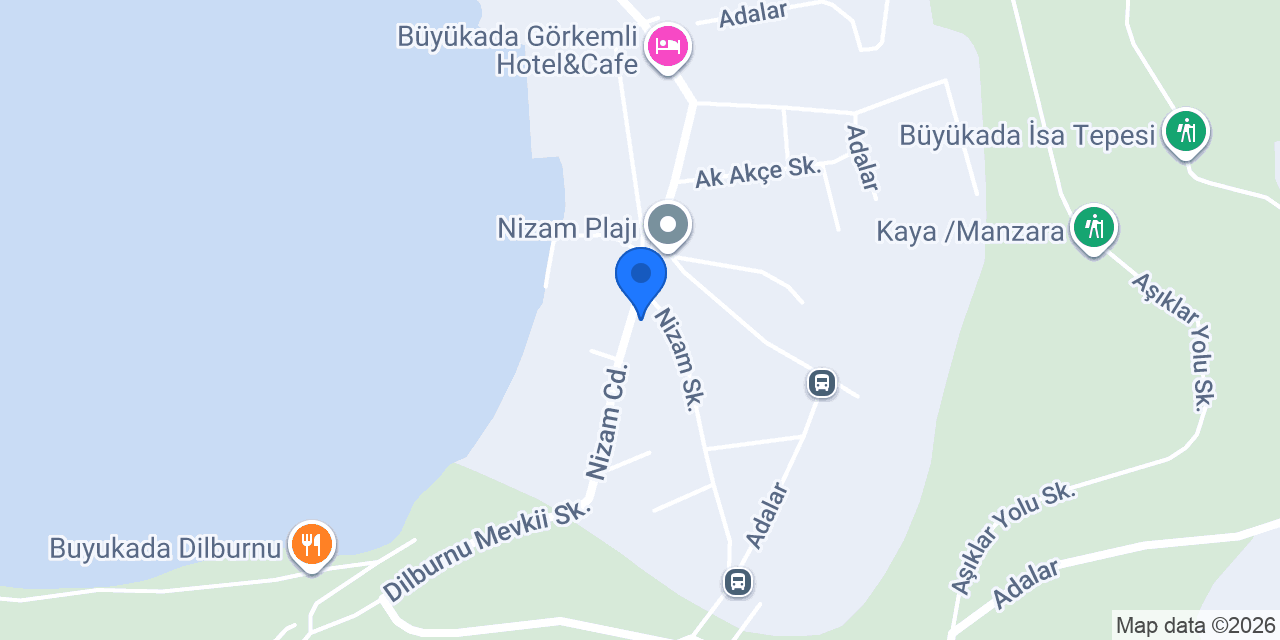 Nizam Butik Otel Büyükada konumu