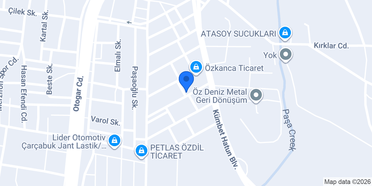 Özer Lastik Kaplama konumu