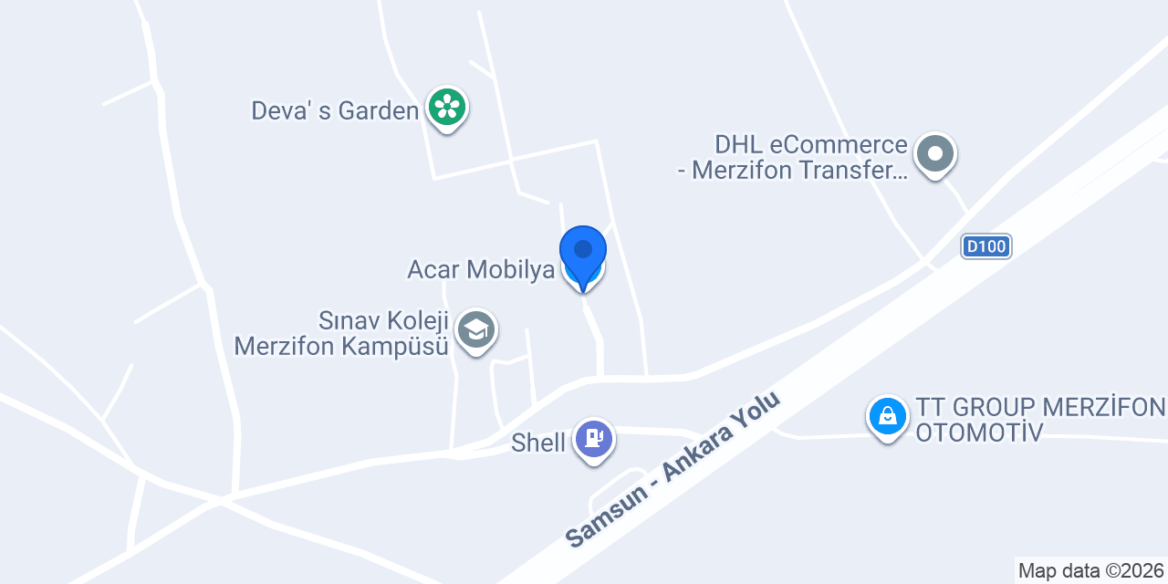 Acar Mobilya konumu