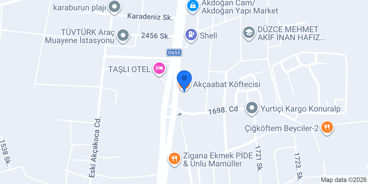 Akçaabat Köftecisi konumu