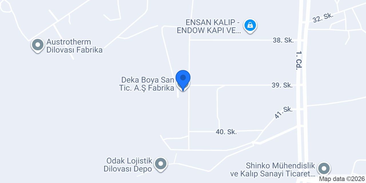 Deka Boya San Tic. A.Ş Fabrika konumu