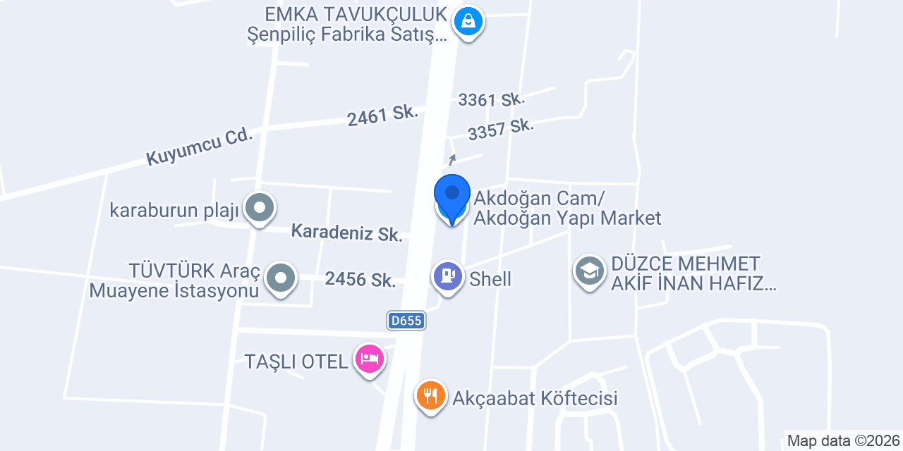 Akdoğan Cam/ Akdoğan Yapı Market konumu