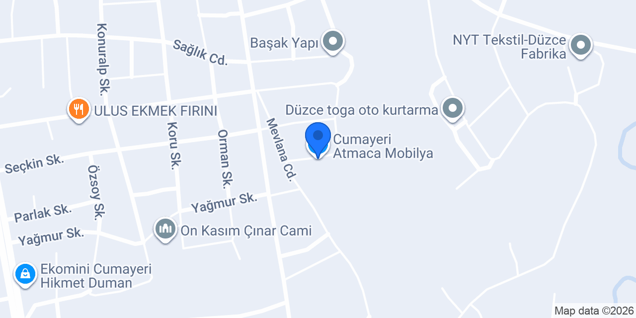 Cumayeri Atmaca Mobilya konumu