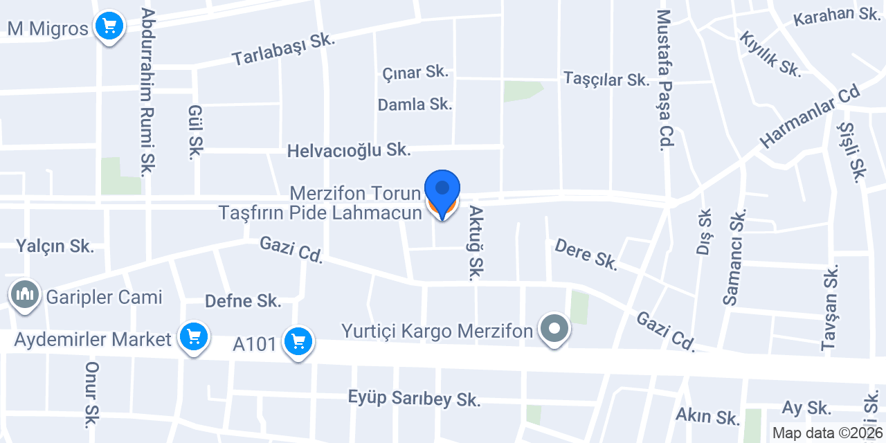 Merzifon Torun Taşfırın Pide Lahmacun konumu