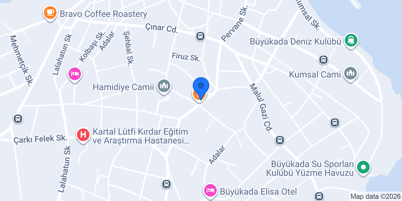 Sergüzeşt Otel Büyükada konumu