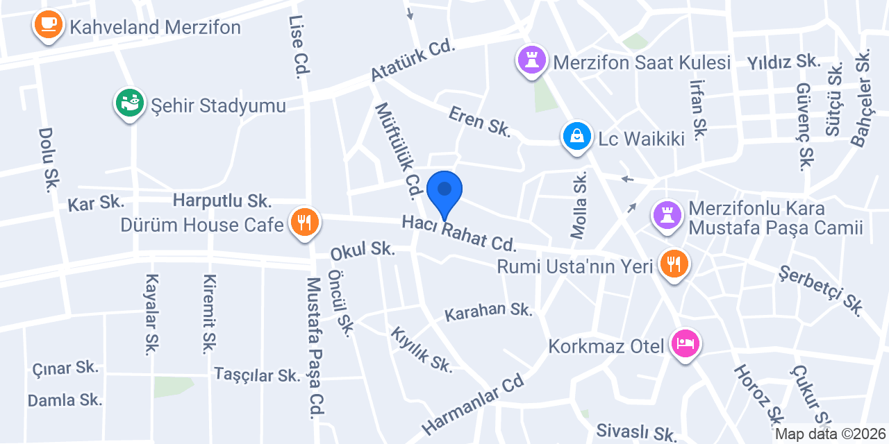 Bereket Yufka Merzifon konumu