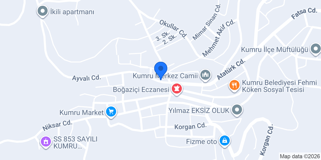 Damla Süpermarket konumu