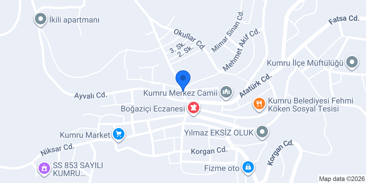 Kumru Merkez Taksi konumu