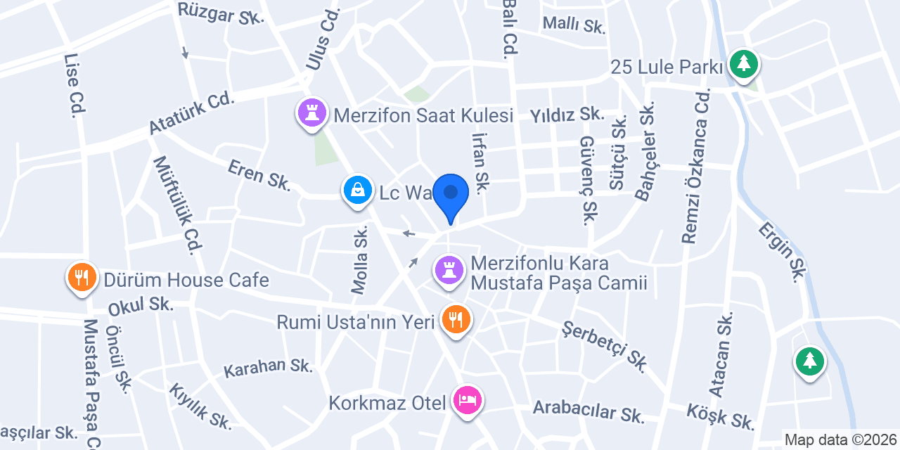 TEB Merzifon Şubesi konumu