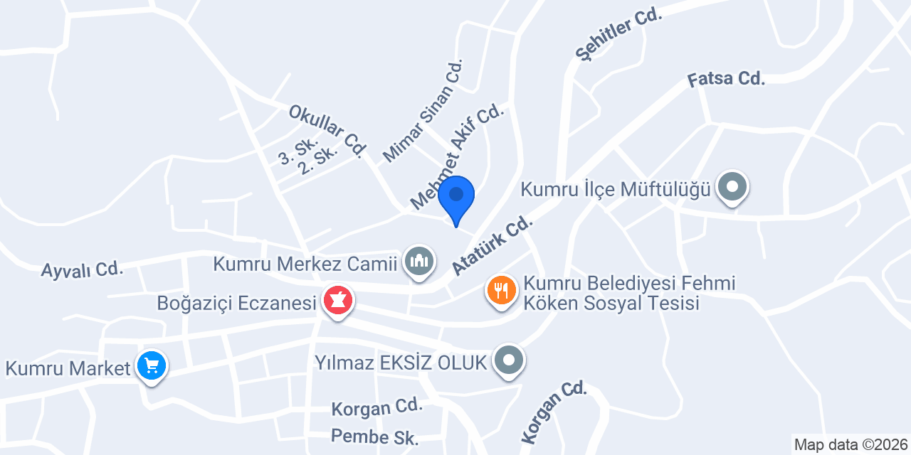 Kumru İlçe Nüfus Müdürlüğü konumu