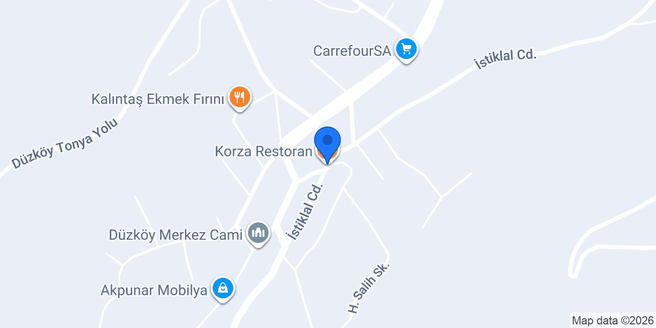 Korza Restoran konumu
