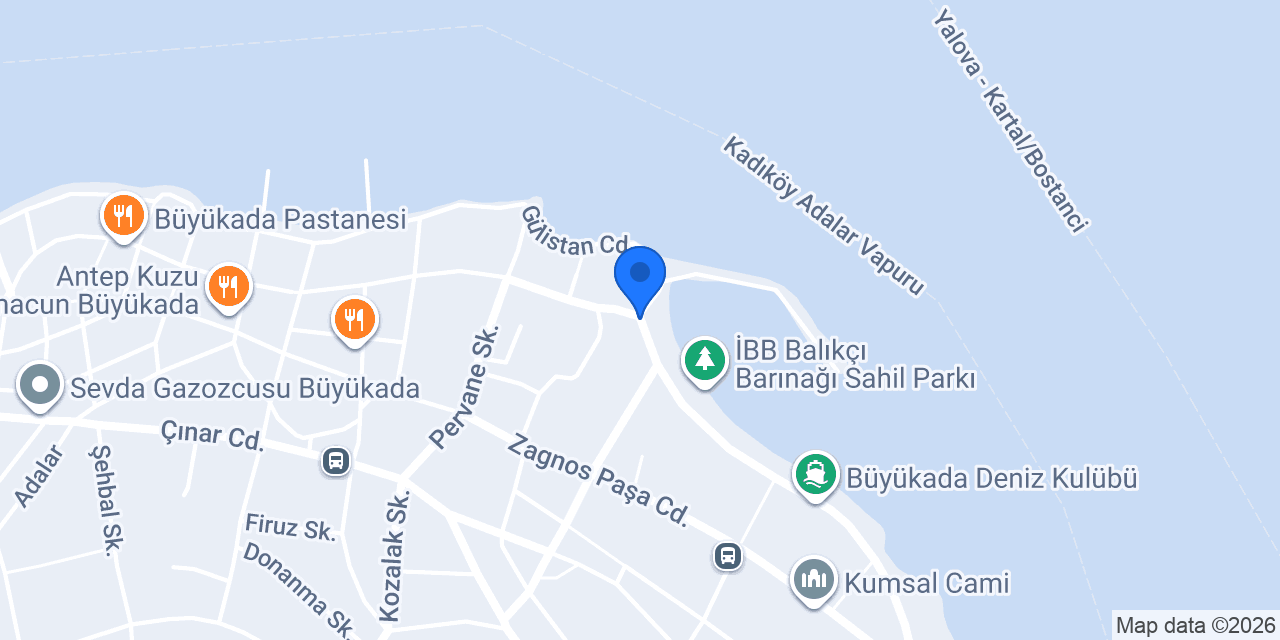 Büyükada Ada Sahil Otel konumu