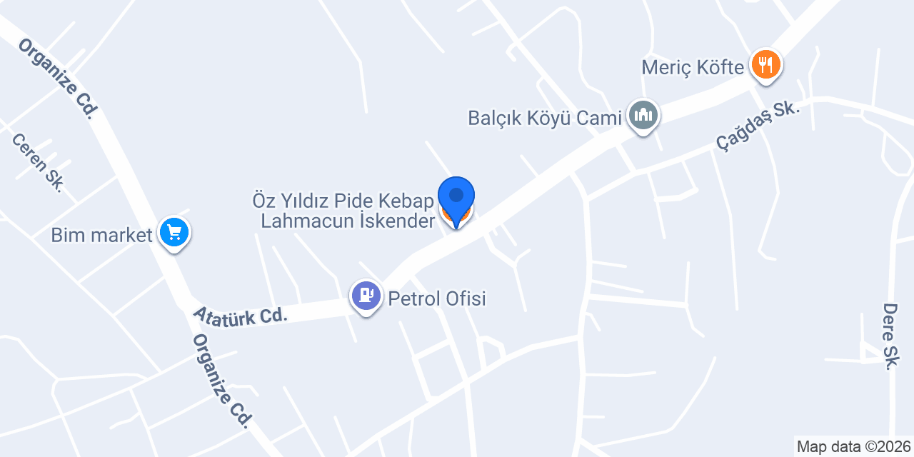 Öz Yıldız Pide Kebap Lahmacun İskender konumu