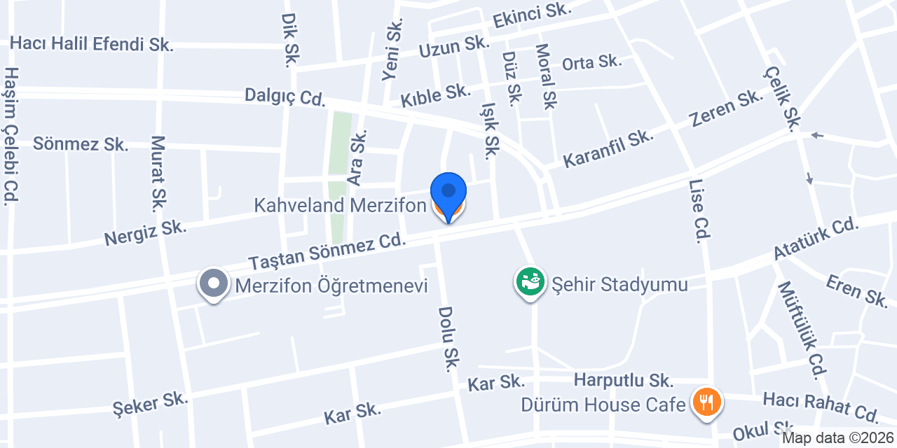 Kahveland Merzifon konumu