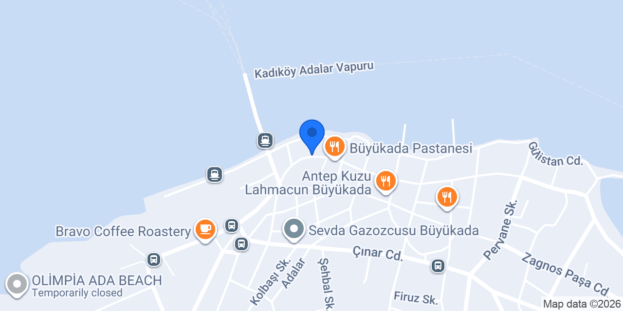 MAVİ PALAS HOTEL Büyükada konumu