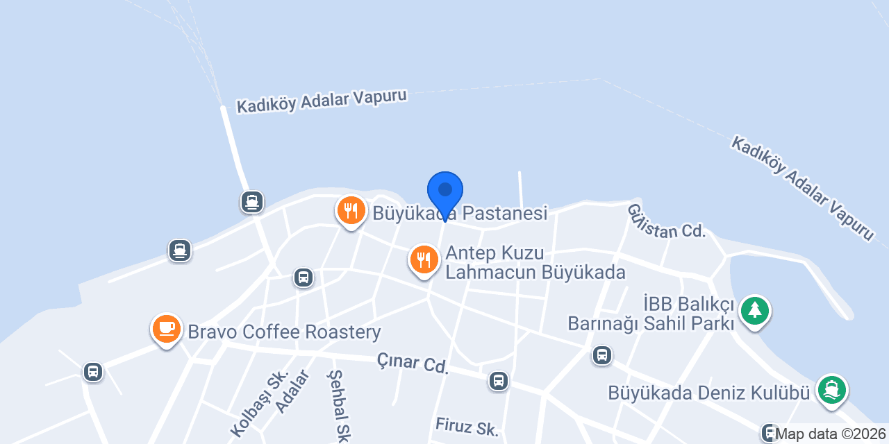 Büyükada Şirinbaba Gazozcusu konumu