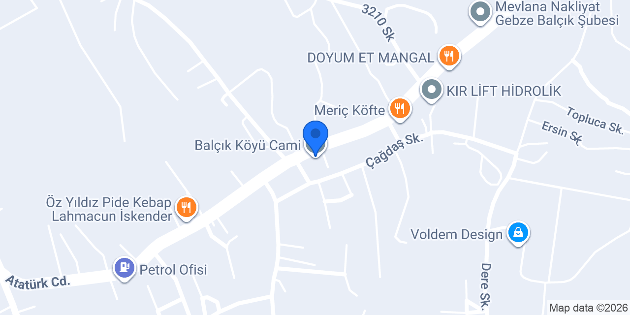 Balçık Köyü Cami konumu