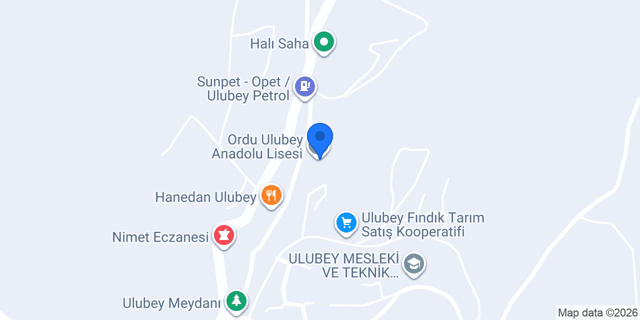Ordu Ulubey Anadolu Lisesi konumu