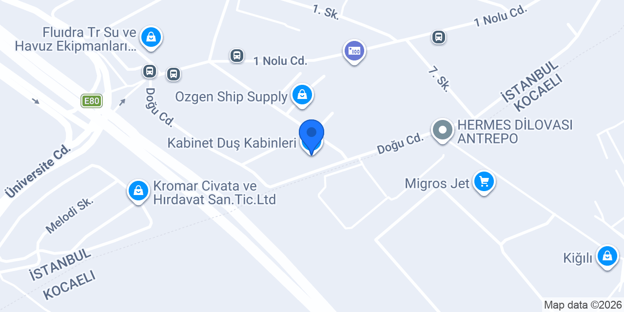Kabinet Duş Kabinleri konumu
