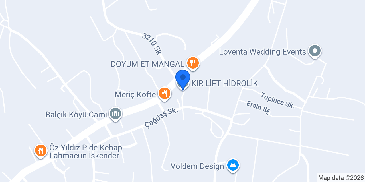 KIR LİFT HİDROLİK konumu
