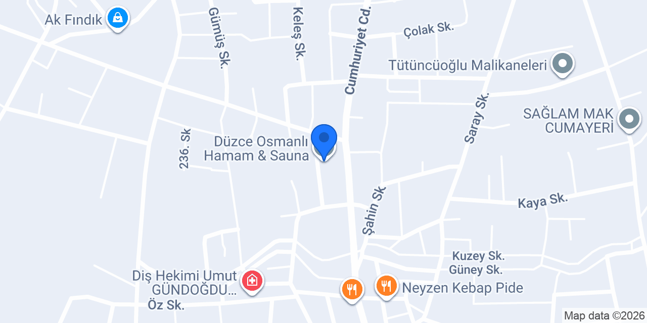 Düzce Osmanlı Hamam & Sauna konumu