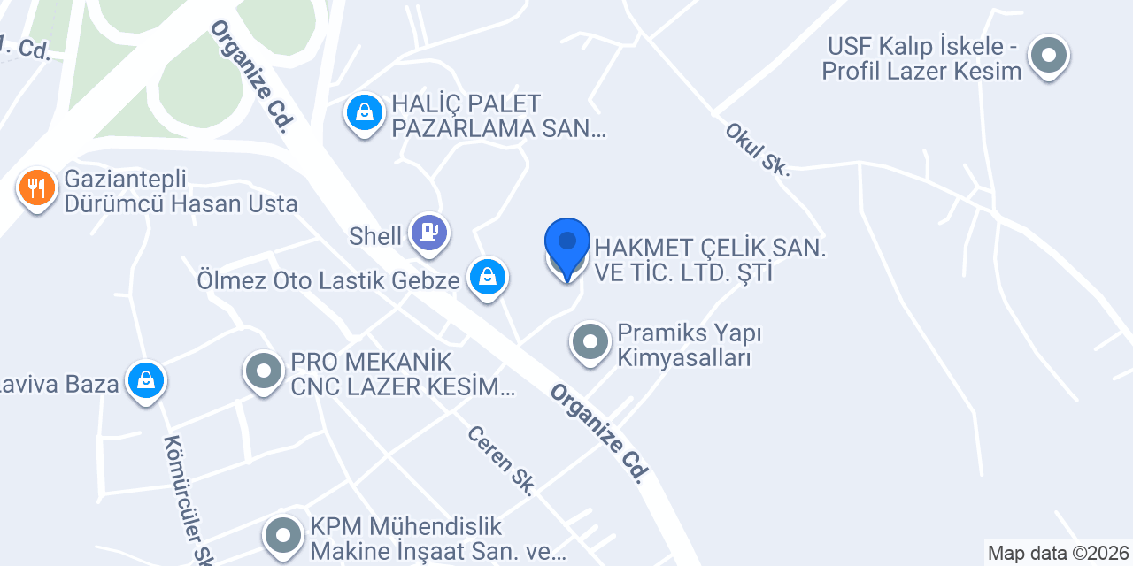 HAKMET ÇELİK SAN. VE TİC. LTD. ŞTİ. konumu