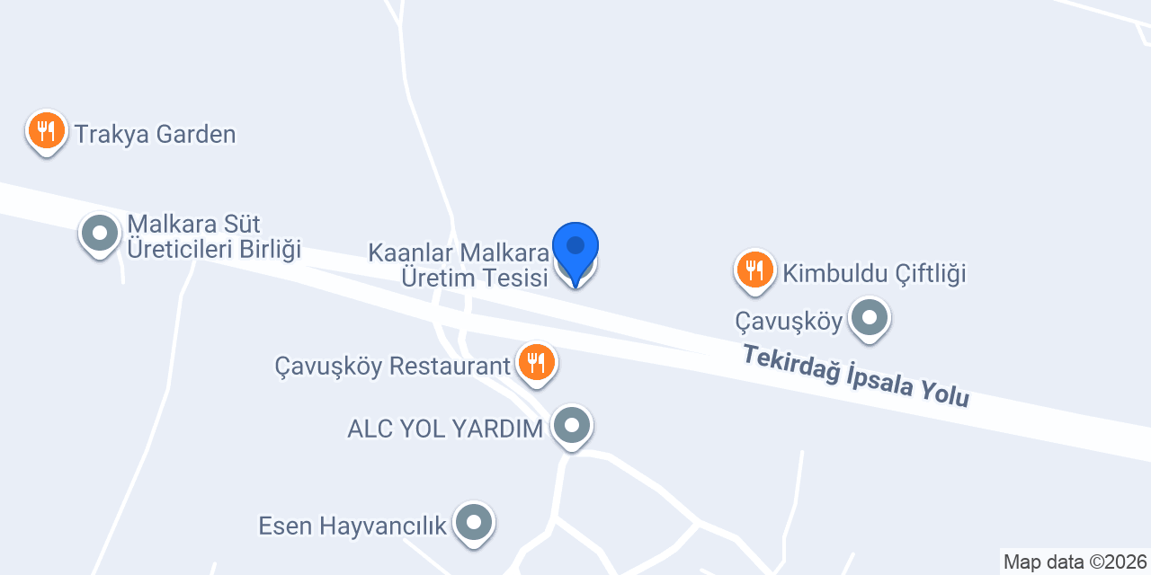 Kaanlar Malkara Üretim Tesisi konumu