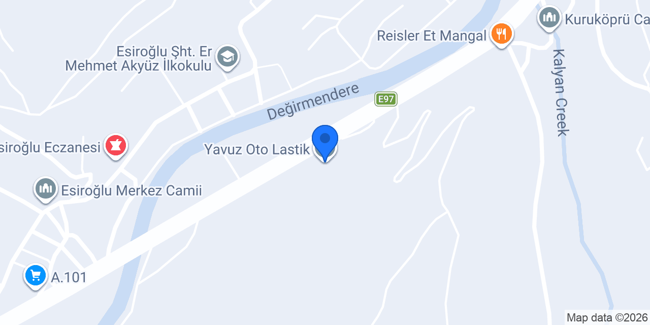 Yavuz Oto Lastik konumu