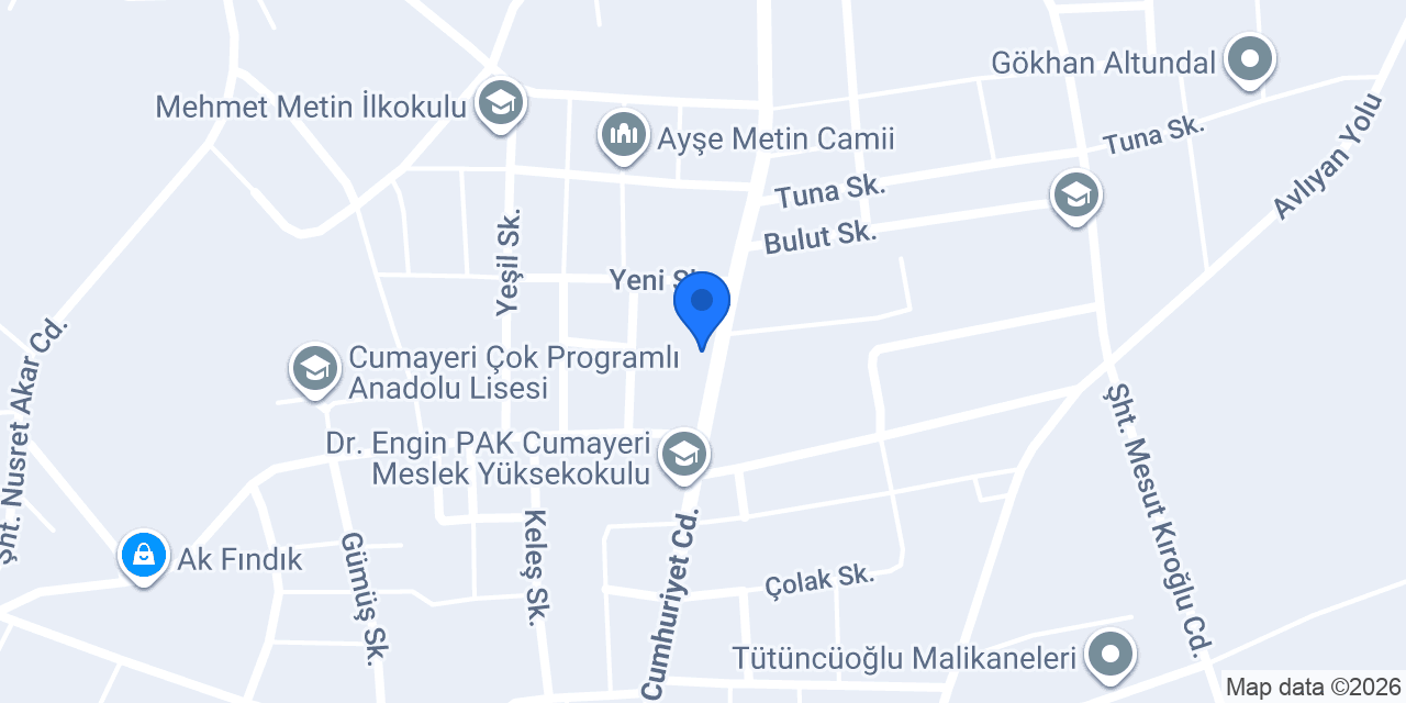 ÇELİKDERE FINDIK konumu