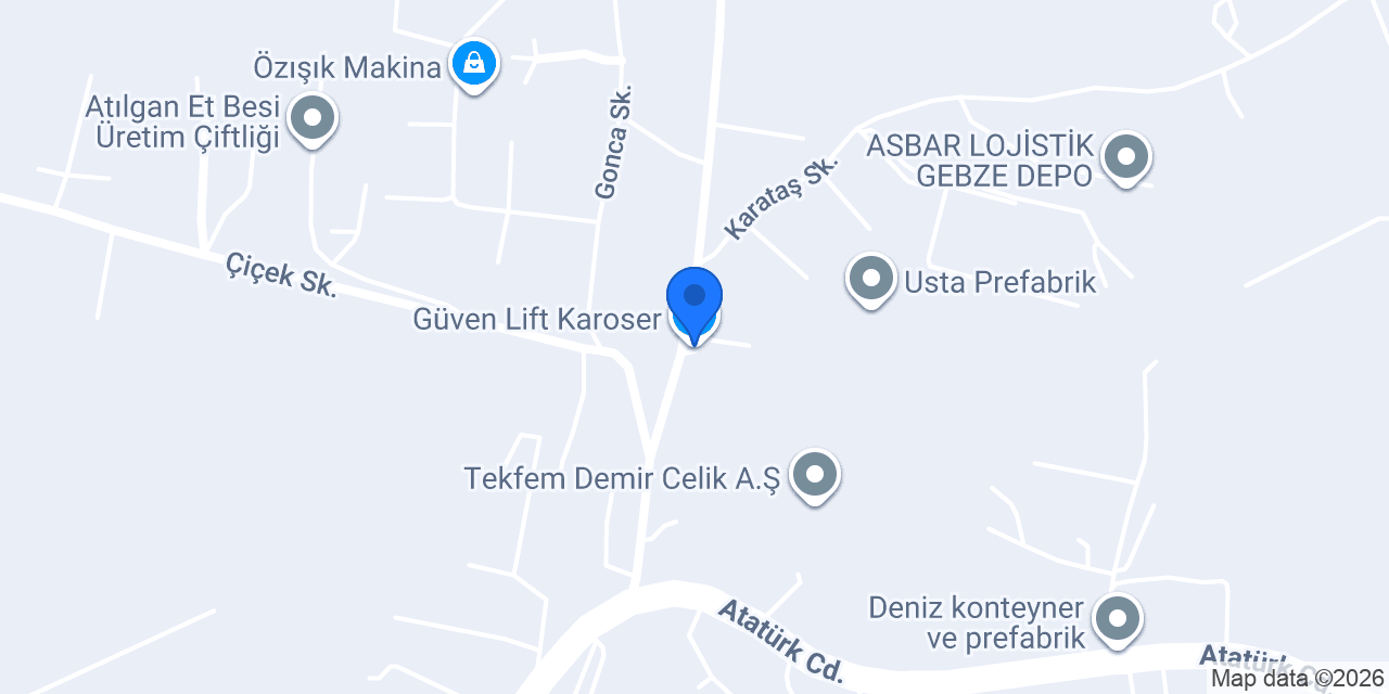 Güven Lift Karoser konumu