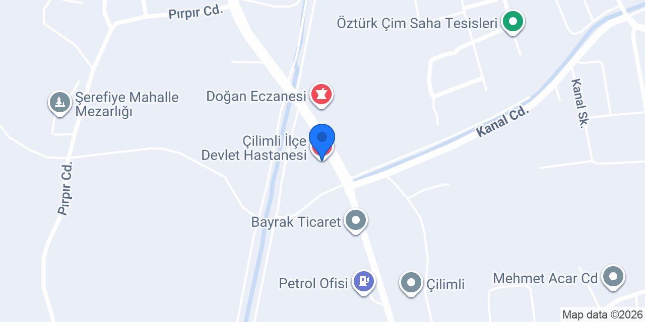 Çilimli İlçe Devlet Hastanesi konumu