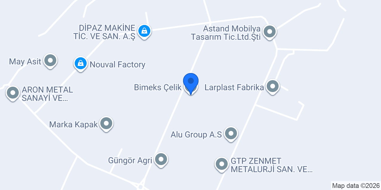 Bimeks Çelik konumu