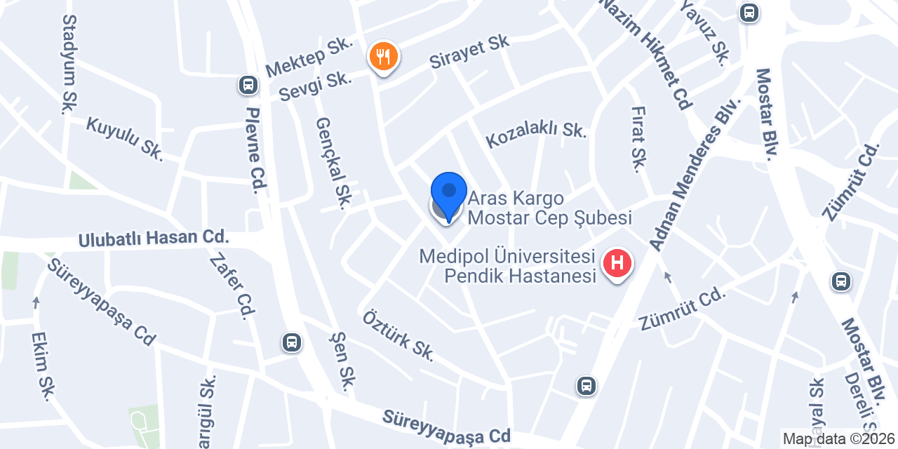 Aras Kargo Mostar Cep Şubesi konumu