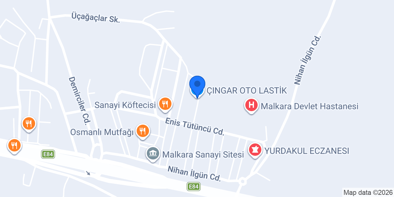 ÇINGAR OTO LASTİK konumu
