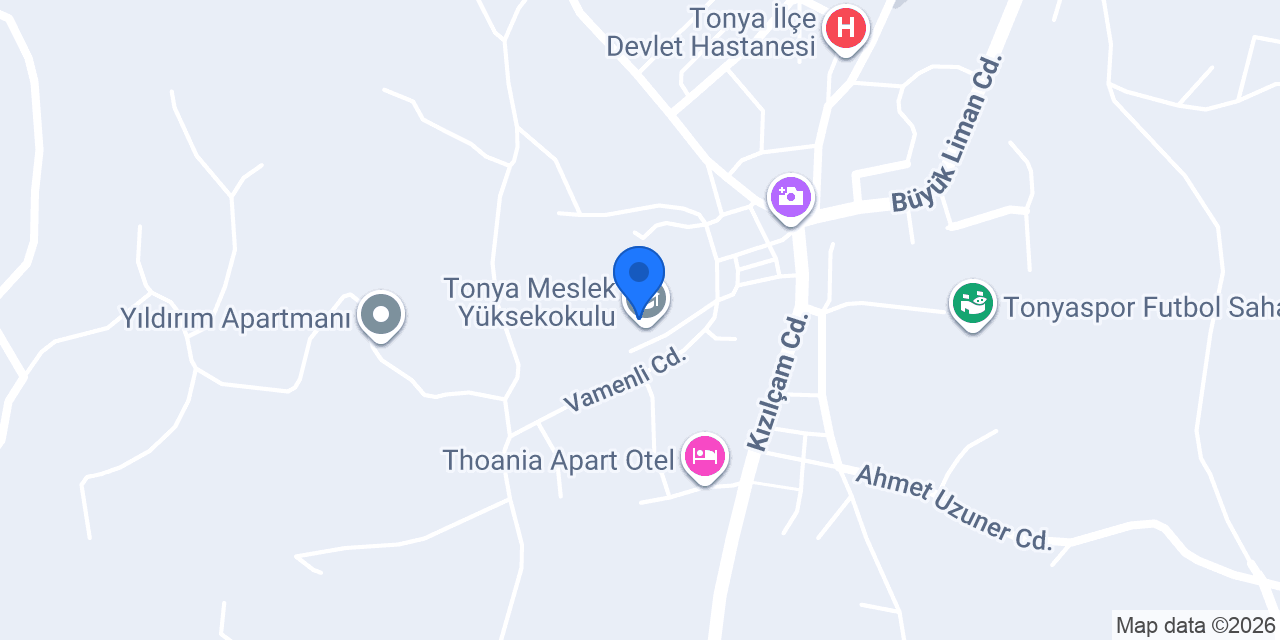 Tonya Meslek Yüksekokulu konumu