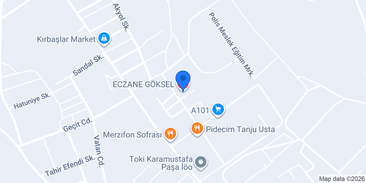 ECZANE GÖKSEL konumu