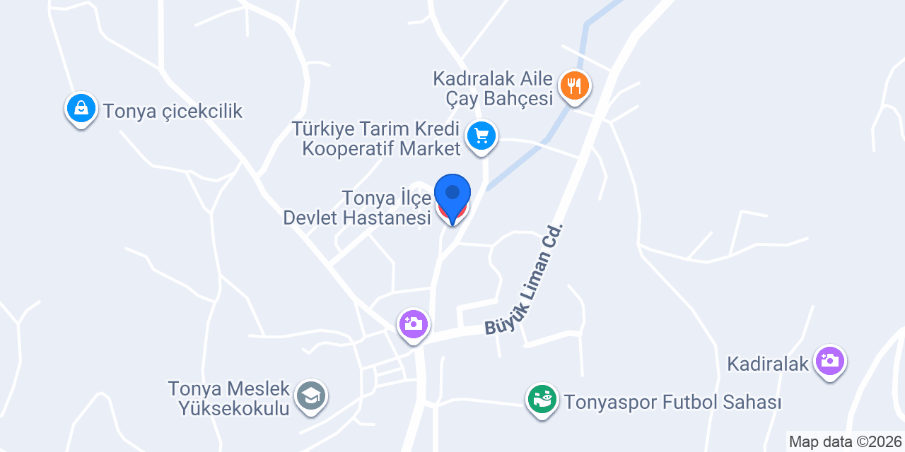Tonya İlçe Devlet Hastanesi konumu