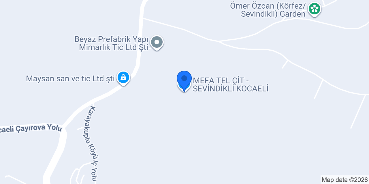 MEFA TEL ÇİT - SEVİNDİKLİ KOCAELİ konumu