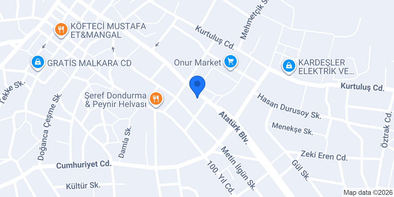 Malkara Askeri Gazinosu konumu