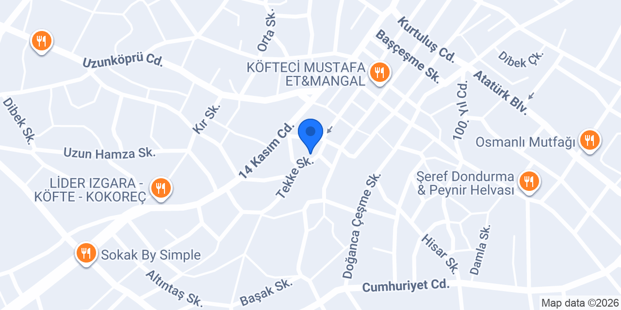 İkizler Pizza konumu