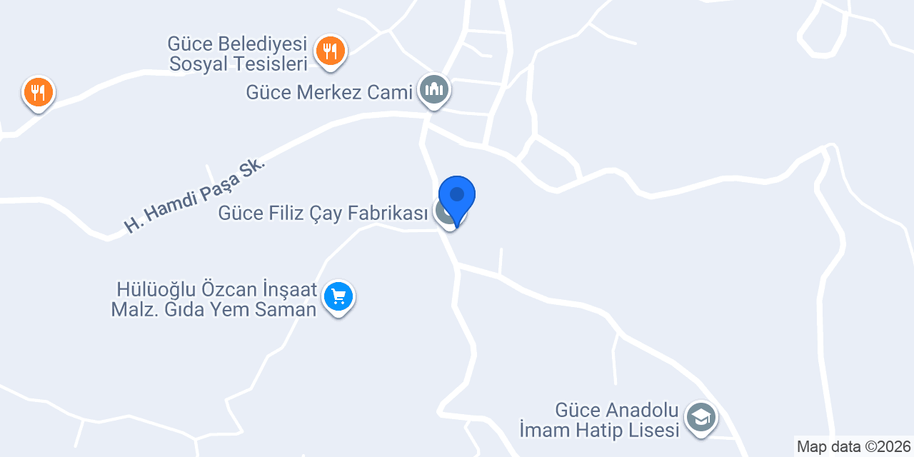 Güce Filiz Çay Fabrikası konumu