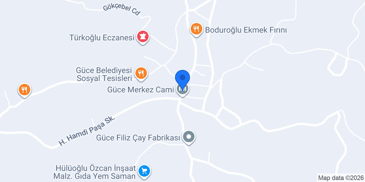 Güce Belediyesi konumu